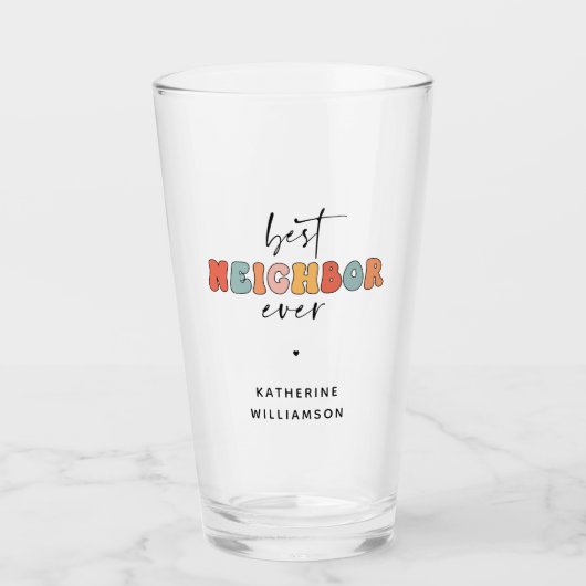 Gepersonaliseerde Retro Beste Buurman ooit Schatti Glas (Voorkant)