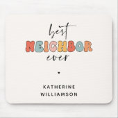 Gepersonaliseerde Retro Beste Buurman ooit Schatti Muismat (Voorkant)