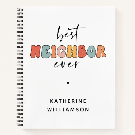 Gepersonaliseerde Retro Beste Buurman ooit Schatti Notitieboek (Voorkant)