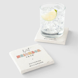 Gepersonaliseerde Retro Beste Buurman ooit Schatti Stenen Onderzetter