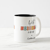 Gepersonaliseerde Retro Beste Buurman ooit Schatti Tweekleurige Koffiemok (Voorkant rechts)