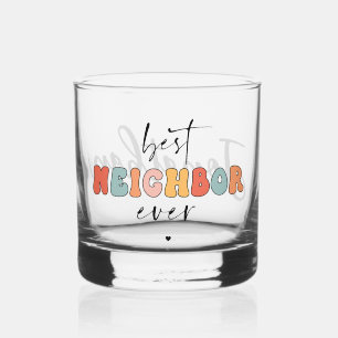 Gepersonaliseerde Retro Beste Buurman ooit Schatti Whisky Glas