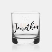 Gepersonaliseerde Retro Beste Buurman ooit Schatti Whisky Glas (Achterkant)