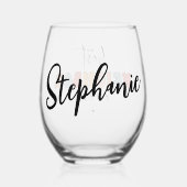 Gepersonaliseerde Retro Beste Buurman ooit Schatti Wijnglas Zonder Voet (Achterkant)