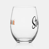 Gepersonaliseerde Retro Beste Buurman ooit Schatti Wijnglas Zonder Voet (Links)