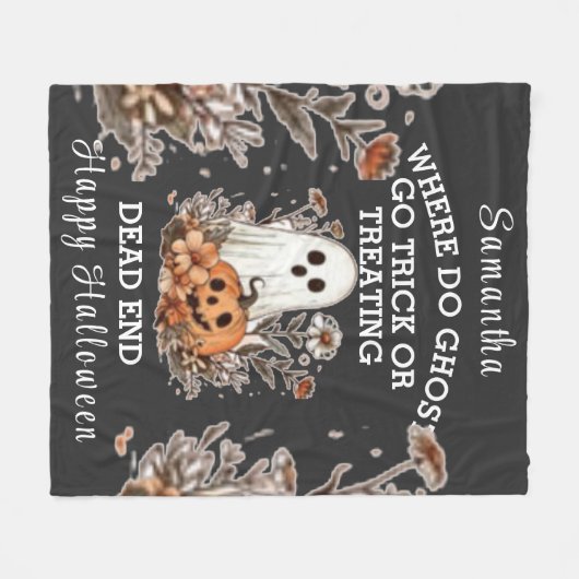 gepersonaliseerde retro bloem grappige geest Hallo Fleece Deken (Voorkant (Horizontaal))