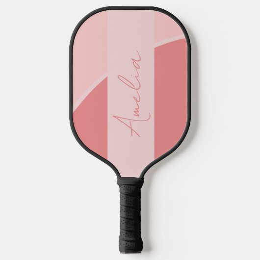 Gepersonaliseerde Retro Blush Roze Pickleball Paddle (Voorkant)