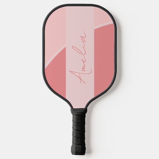 Gepersonaliseerde Retro Blush Roze Pickleball Paddle (Achterkant)