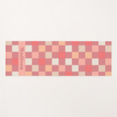 Gepersonaliseerde Retro Boho geruit patroon roze Yogamat (Voorkant (horizontaal))