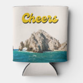 Gepersonaliseerde Retro Cabo bruiloft Proost Koelb Blikjeskoeler (Voorkant)