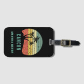 Gepersonaliseerde Retro Cancun Beach Bagagelabel (Voorkant (horizontaal))