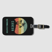 Gepersonaliseerde Retro Cancun Souvenir Bagagelabel (Voorkant (horizontaal))
