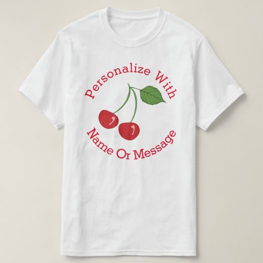 GEPERSONALISEERDE Retro Cherries T-shirt (Design voorkant)