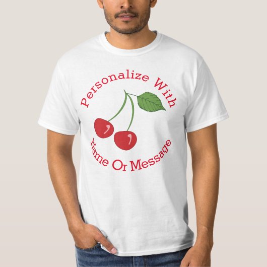 GEPERSONALISEERDE Retro Cherries T-shirt (Voorkant)