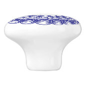 Gepersonaliseerde Retro Chinoiserie Blauw en Wit Keramische Knop (Zijkant)
