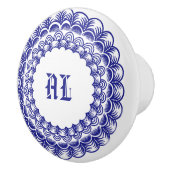 Gepersonaliseerde Retro Chinoiserie Blauw en Wit Keramische Knop (Rechts)
