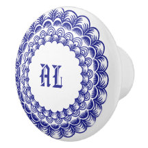 Gepersonaliseerde Retro Chinoiserie Blauw en Wit