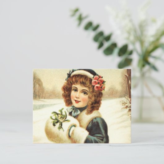 Gepersonaliseerde  Retro Christmas Briefkaart (Staand voorkant)