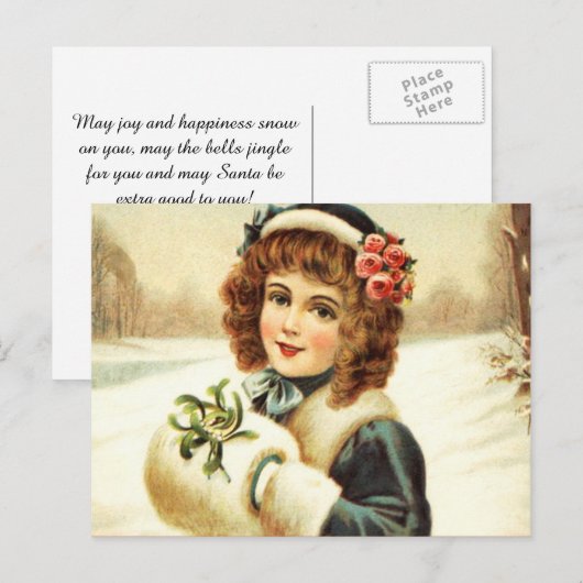 Gepersonaliseerde  Retro Christmas Briefkaart (Voorkant / Achterkant)