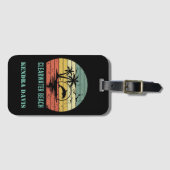 Gepersonaliseerde Retro Clearwater Beach Souvenir Bagagelabel (Voorkant (horizontaal))