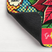 Gepersonaliseerde Retro Comic Book Pop Art Poinset Muismat (Hoek)