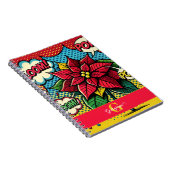 Gepersonaliseerde Retro Comic Book Pop Art Poinset Notitieboek (Rechterzijde)