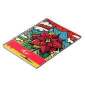 Gepersonaliseerde Retro Comic Book Pop Art Poinset Notitieboek (Linkerzijde)