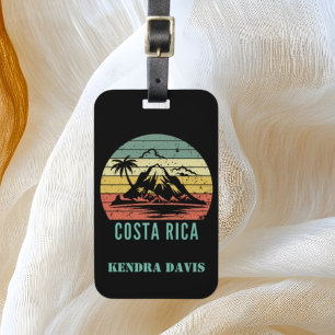Gepersonaliseerde Retro Costa Rica Souvenir Bagagelabel