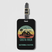 Gepersonaliseerde Retro Costa Rica Souvenir Bagagelabel (Voorkant (verticaal))