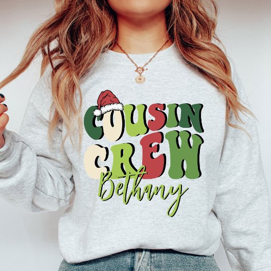 Gepersonaliseerde Retro Cousin Crew Kerst Matching