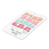 Gepersonaliseerde Retro Cruise Era Familienaam Magneet (Linkerzijde)