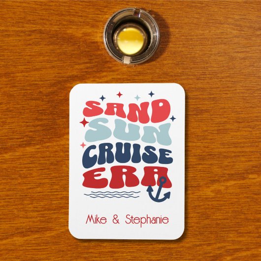 Gepersonaliseerde Retro Cruise familienaam Magneet