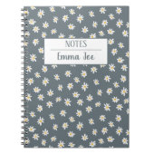 Gepersonaliseerde Retro Daisy Bloemen met Naam Notitieboek (Voorkant)