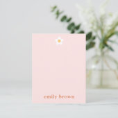 Gepersonaliseerde Retro Daisy Note Kaart (Staand voorkant)
