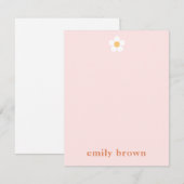 Gepersonaliseerde Retro Daisy Note Kaart (Voorkant / Achterkant)