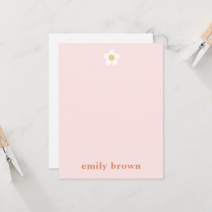 Gepersonaliseerde Retro Daisy Note Kaart