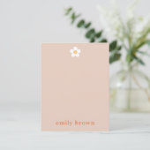 Gepersonaliseerde Retro Daisy Note Kaart (Staand voorkant)