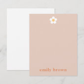 Gepersonaliseerde Retro Daisy Note Kaart (Voorkant / Achterkant)