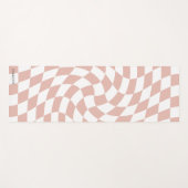 Gepersonaliseerde Retro Dusty Pink Wavy Checkered Yogamat (Voorkant (horizontaal))