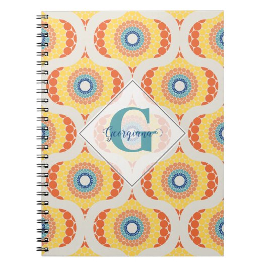 Gepersonaliseerde Retro Egeïsche Zomer Radiant Man Notitieboek (Voorkant)