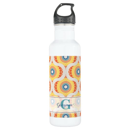 Gepersonaliseerde Retro Egeïsche Zomer Radiant Man Waterfles (Voorkant)
