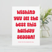 Gepersonaliseerde retro esthetische feestelijke ro feestdagenkaart (Staand voorkant)