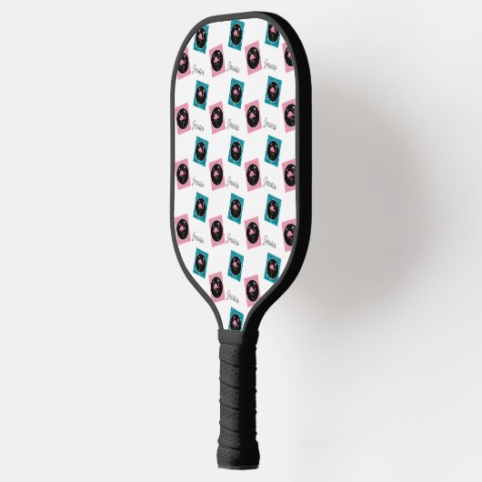 Gepersonaliseerde Retro Flamingo Pickleball Paddle (Links)