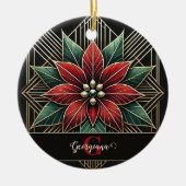 Gepersonaliseerde Retro Floral Art Deco Poinsettia Keramisch Ornament (Voorkant)