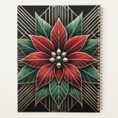 Gepersonaliseerde Retro Floral Art Deco Poinsettia Planner (Achterkant)
