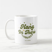 Gepersonaliseerde Retro Floral 'Hang in There' Quo Koffiemok (Links)