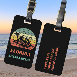 Gepersonaliseerde Retro Florida Bagagelabel