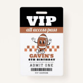 Gepersonaliseerde Retro Football Verjaardagsfeest  Badge (Voorkant)