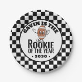 Gepersonaliseerde Retro  Football Verjaardagsfeest Papieren Bordje (Voorkant)