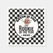 Gepersonaliseerde Retro  Football Verjaardagsfeest Servet (Voorkant)